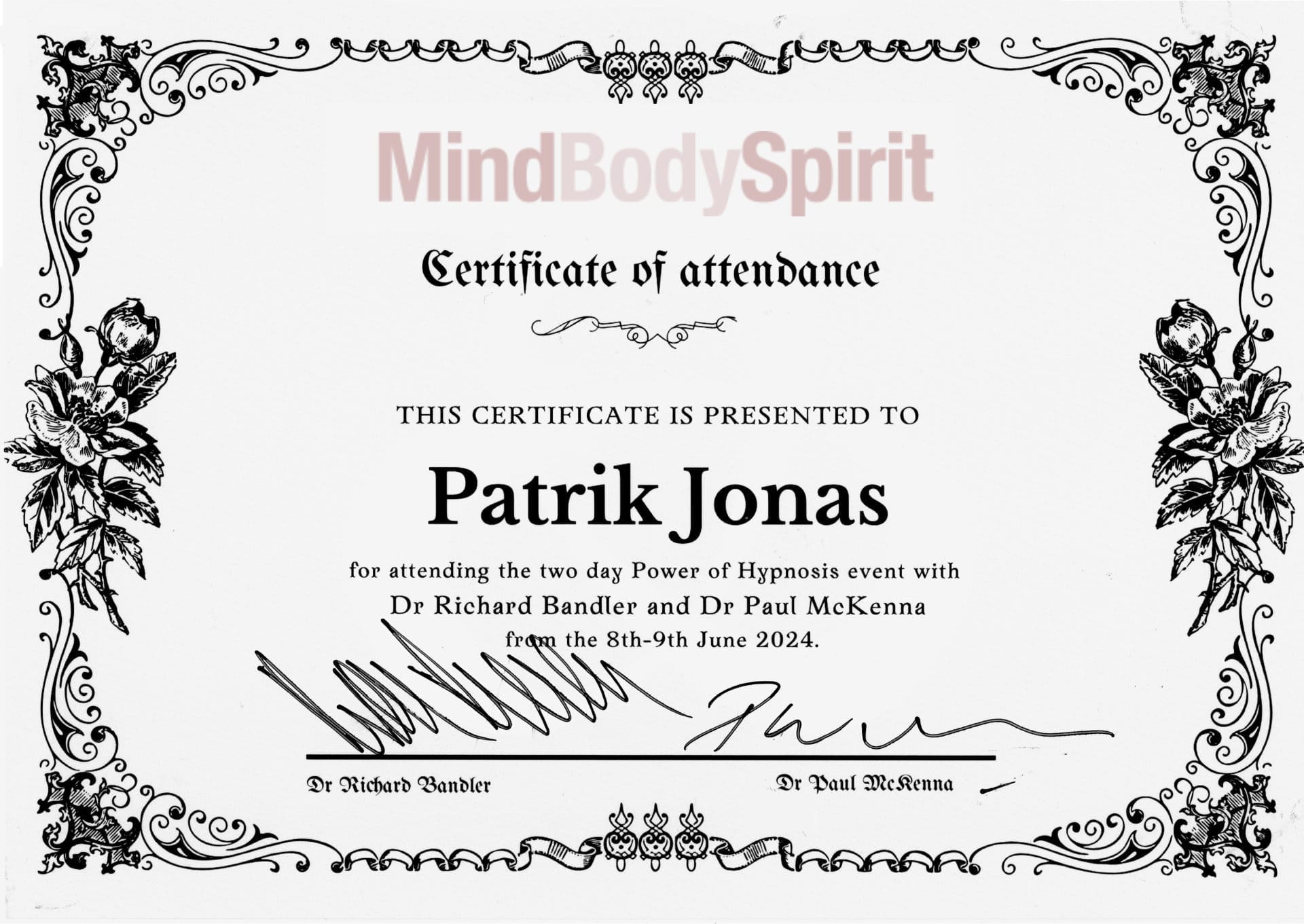 fotografie cerifikátu